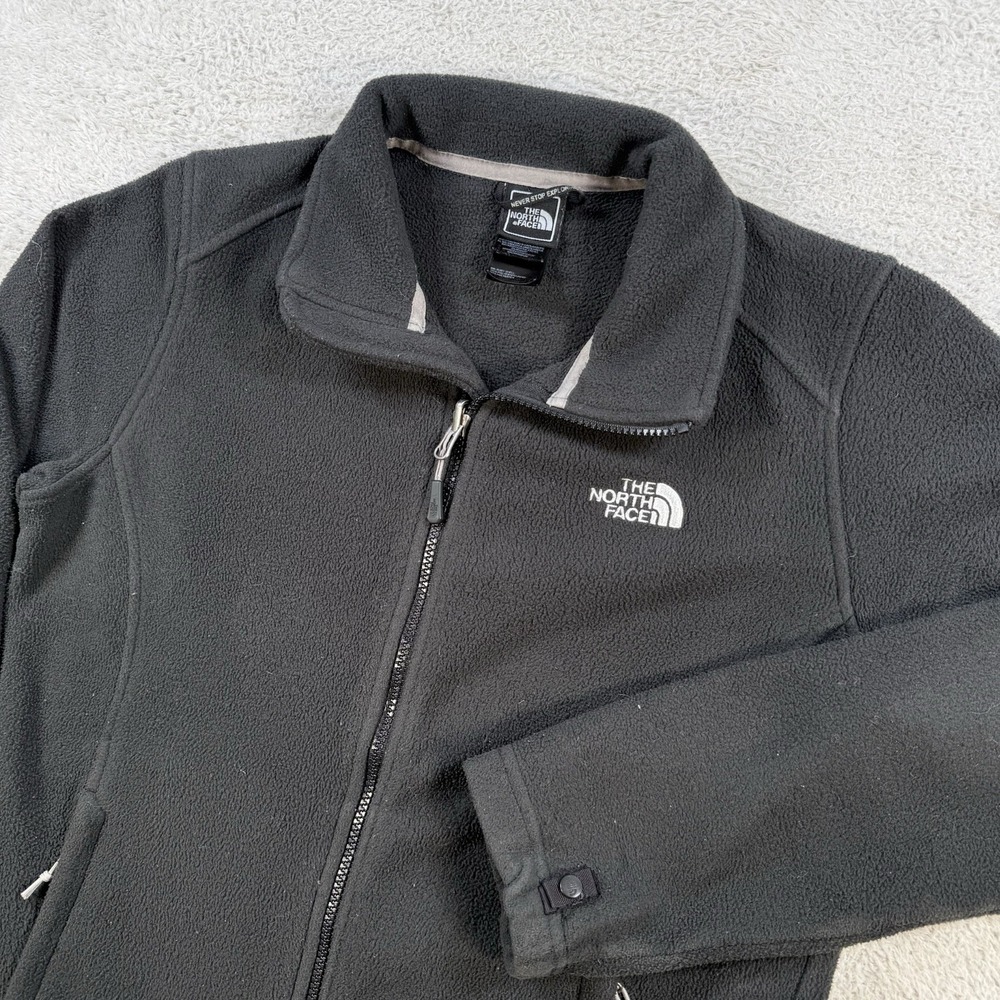 The North Face Jacket Womens Medium Black Fleece Full Zip Pocket Outdoor Hiking